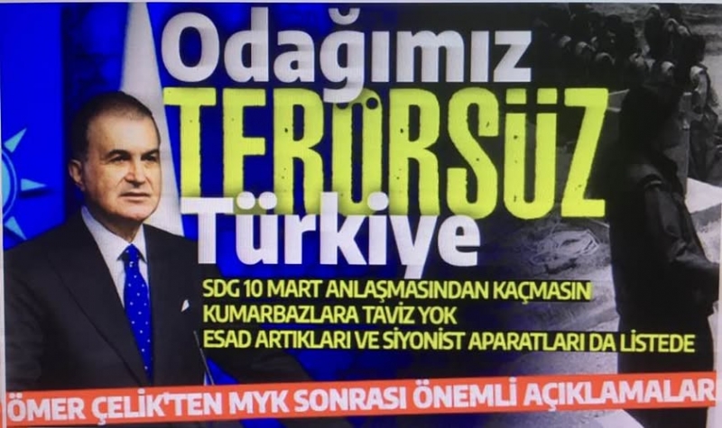 AK Parti Sözcüsü Çelik'ten Suriye mesajı: SDG büyük bir tehdit Şam'a entegre olmalı.