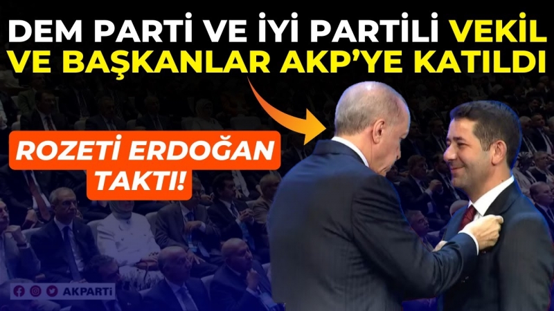 AK Parti’ye katılan isimler ve belediyeler belli oldu.. Cumhurbaşkanı Erdoğan rozetlerini taktı!