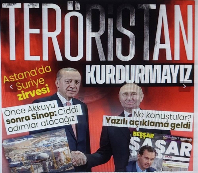 Astana'da kritik zirve: Cumhurbaşkanı Erdoğan Putin ile bir araya geldi 'Teröristan kurdurmayacağız'