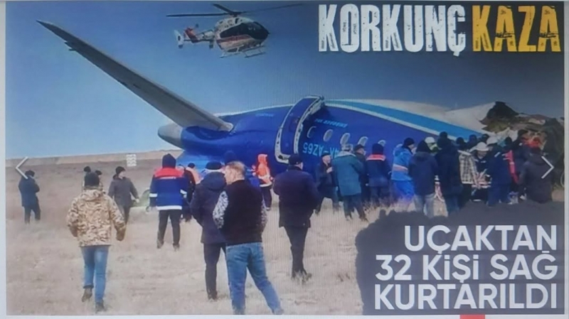 Azerbaycan yolcu uçağı Kazakistan'ın Aktau kenti yakınlarında düştü: 38 ölü