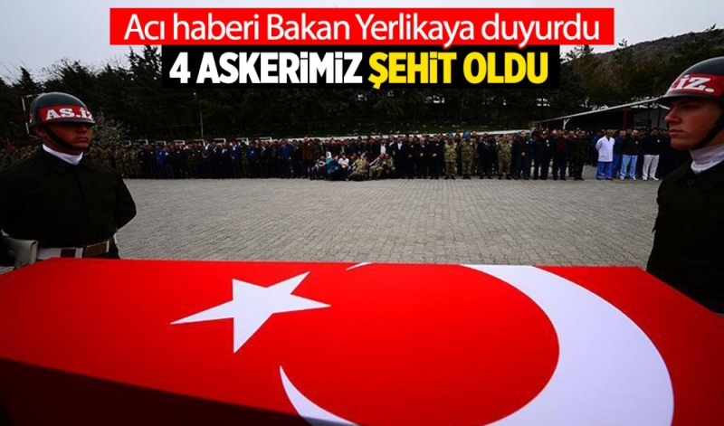 Bakan Yerlikaya acı haberi duyurdu! Zırhlı aracın devrilmesi sonucu 4 askerimiz şehit oldu, 1 askerimiz yaralandı 