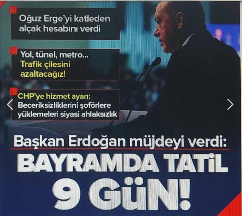Başkan Erdoğan'dan Şoför Esnafları ile İftar Programı'nda önemli açıklamalar | Kamuya müjde: Ramazan Bayramı tatili 9 gün oldu