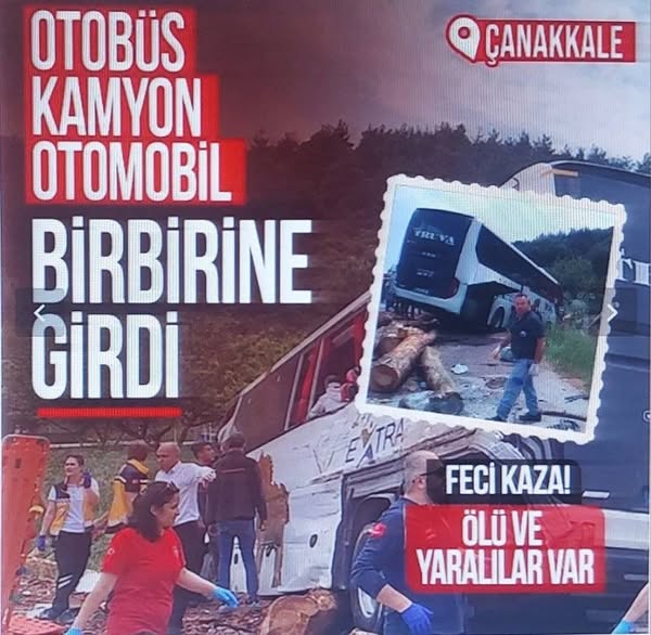 Çanakkale’de otobüs kazası: Çok sayıda ölü ve yaralı var