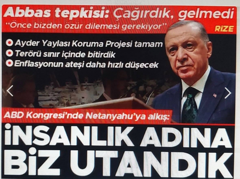 Cumhurbaşkanı Erdoğan'dan Abbas tepkisi... 