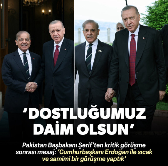Dolmabahçe'de kritik zirve! Cumhurbaşkanı Erdoğan Pakistan Başbakanı Şerif'i kabul etti!