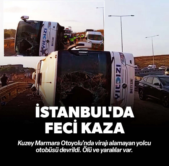 İstanbul Sancaktepe'de yolcu otobüsü devrildi: 3 ölü 20 yaralı