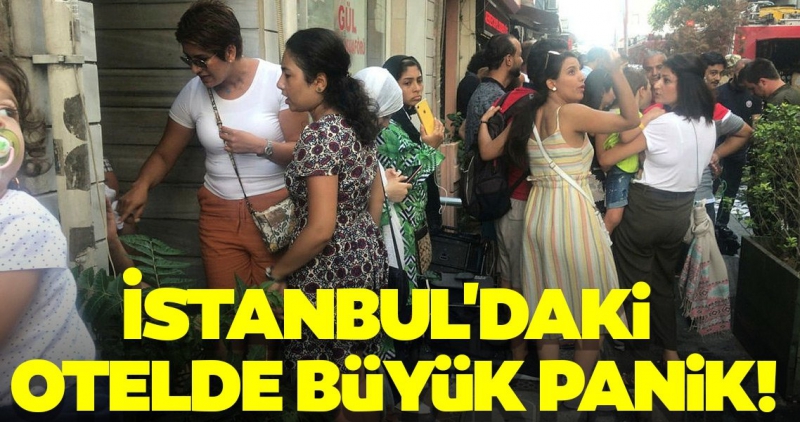  İstanbul'da otel yangını! Turistler kendilerini dışarı attı.