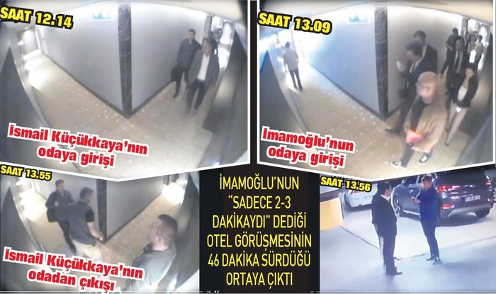 İşte saniye saniye Ekrem İmamoğlu ile İsmail Küçükkaya'nın otel görüşmesinin görüntüleri 
