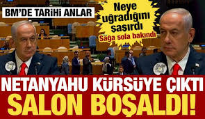 Katliamcı Netanyahu'ya BM'de şok! Kürsüye çıkınca salon boşaldı