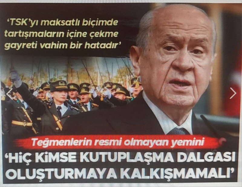  MHP lideri Bahçeli: TSK'yı tartışmaların içine çekme gayreti vahim bir hatadır 