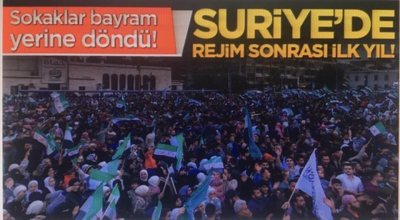 Suriye halkı, 61 yıllık Baas rejiminin devrilmesinin birinci yıl dönümünü kutluyor