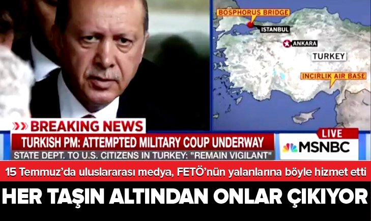Uluslararası medya, FETÖ’nün yalanlarına hizmet etmiş! İkinci darbe bildirimi FOX TV’de okutulmak istendi.