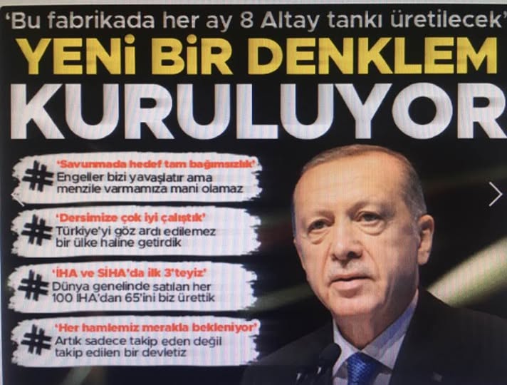 Altay Tankı teslim töreni: Cumhurbaşkanı Erdoğan: Toplu iğne üretemeyen Türkiye'den tank yapan Türkiye'ye