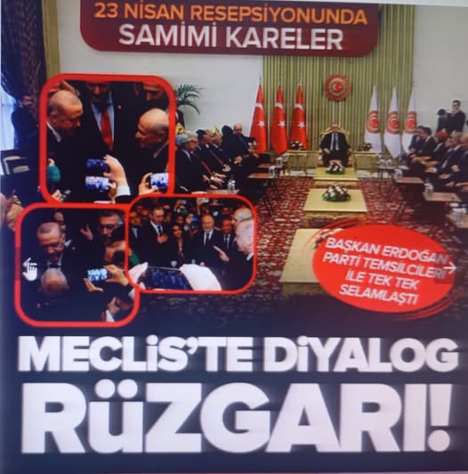 23 Nisan resepsiyonunda samimi anlar: Başkan Erdoğan parti temsilcileriyle tek tek selamlaştı