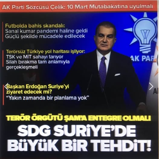 AK Parti Sözcüsü Çelik'ten Suriye mesajı: SDG büyük bir tehdit Şam'a entegre olmalı.