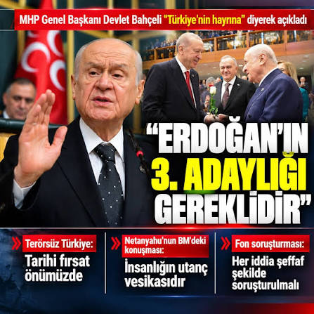 Bahçeli seçim için tarih verdi: Erdoğan'ın yeniden aday olması Türkiye'nin hayrınadır
