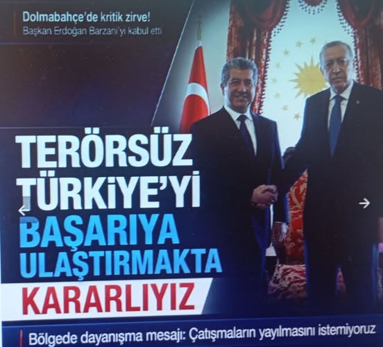 Başkan Erdoğan, Mesrur Barzani’yi kabul etti: Kalkınma Yolu ve terörle mücadele masada