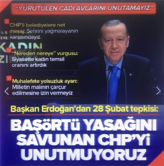 Cumhurbaşkanı Erdoğan: Kadınların yerel yönetimlerde etkin olması kritik önemdedir