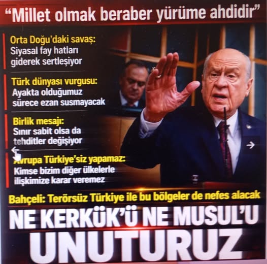 MHP Lideri Bahçeli'den Kerkük mesajı: Yeni düzen bölgeye nefes aldıracak