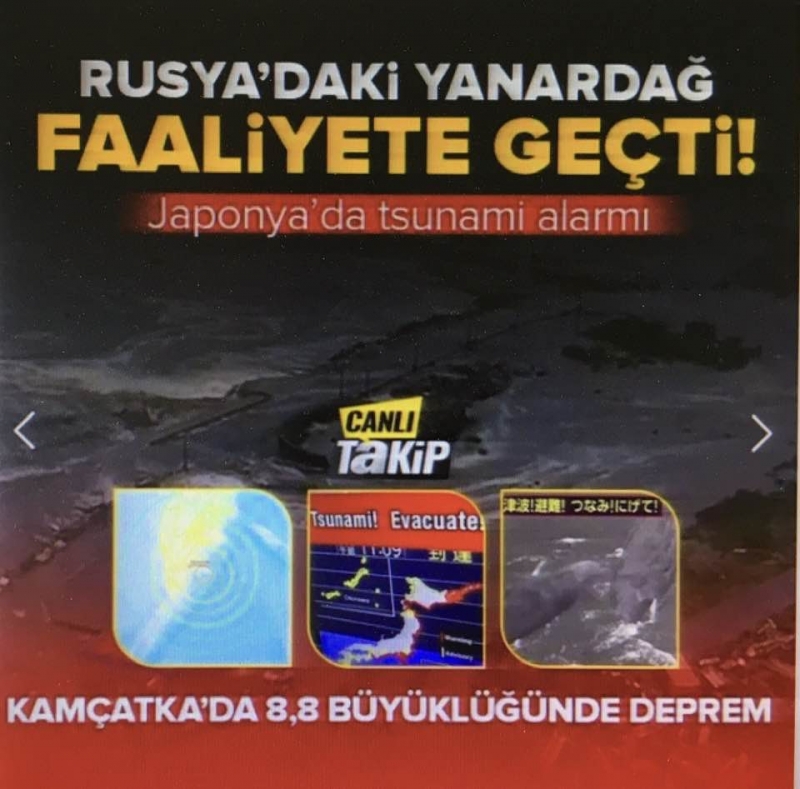 Rusya'da depremin ardından Klyuçevskaya Sopka Yanardağı'nda patlama meydana geldi  