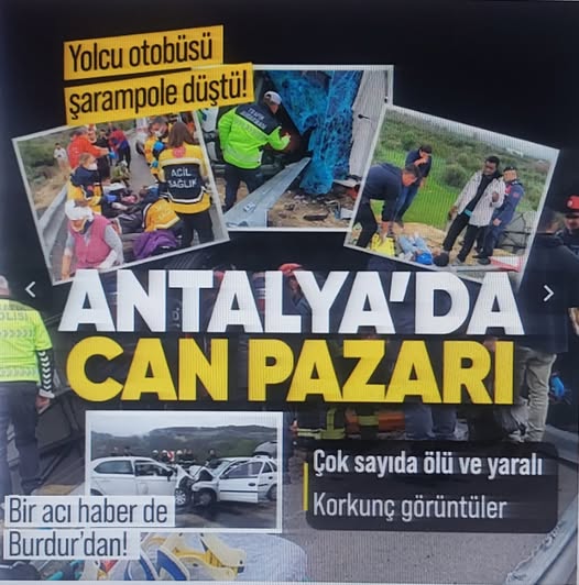 Son dakika... Antalya'da yolcu otobüsü devrildi! Bir kaza da Burdur'da ... Toplam 16 can kaybı