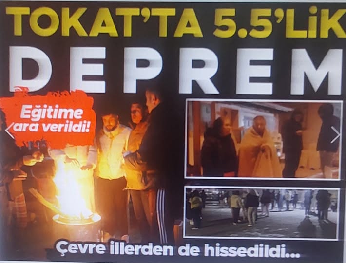 Tokat’ta 5,5 büyüklüğünde deprem: Okullar tatil edildi