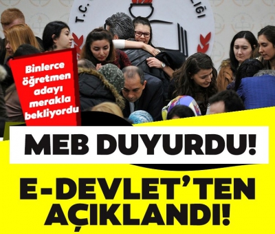 20 bin sözleşmeli öğretmen ataması için sözlü sınav yerleri e-Devlet üzerinden açıklandı 