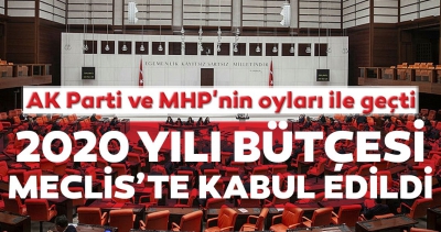 2020 bütçesi TBMM'de kabul edildi.