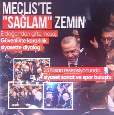 23 Nisan resepsiyonunda samimi anlar: Başkan Erdoğan parti temsilcileriyle tek tek selamlaştı