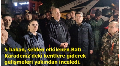 5 bakan, Batı Karadeniz'deki sel bölgesinde 