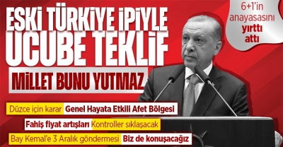 6’lı masanın anayasa önerisi! Cumhurbaşkanı Erdoğan: Terör örgütünün partisini kollayan ucube teklif çıkardılar
