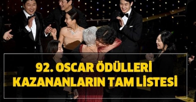 92. Oscar Ödülleri sahiplerini buldu! İşte 2020 Oscar Ödülleri kazananları....