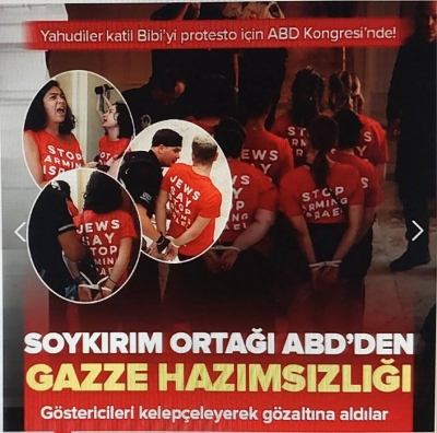 ABD Kongresi'nde toplanan yüzlerce Yahudi, Netanyahu'yu protesto etti
