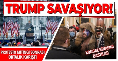 ABD'den son dakika haberleri: ABD'de ortalık karıştı! Donald Trump destekçileri kongre binasını bastı..