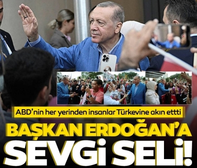 ABD'ye giden Başkan Erdoğan’a New York’ta sevgi seli! İnsanlar Türkevi'ne akın etti