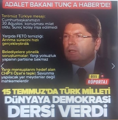Adalet Bakanı Yılmaz Tunç'tan canlı yayında önemli açıklamalar! 'Türk milleti demokrasi dersi verdi'