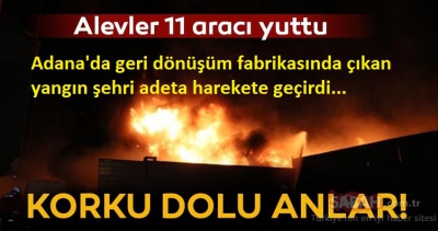 Adana’da korkutan yangın! Geri dönüşümfabrikasında çıkan....
