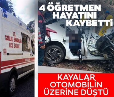 Adana'da otomobilin üzerine kaya düştü: 4 öğretmen feci şekilde can verdi
