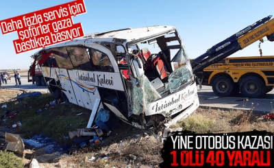 Afyonkarahisar'da yolcu otobüsü devrildi.Kazada, 1 kişi hayatını kaybetti, 40 kişi yaralandı..