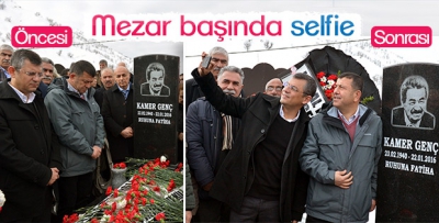 Ağbaba ve Özel, Kamer Genç'in mezarında selfie yaptı