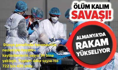 Almanya’da koronavirüs (Covid-19) salgını nedeniyle hayatını kaybedenlerin sayısı 541’e yükselirken; ülkedeki vaka sayısı 62 bin 435 olarak açıklandı.
