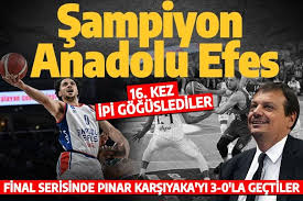 Anadolu Efes 16. kez şampiyon! Pınar Karşıyaka 74-83 Anadolu Efes