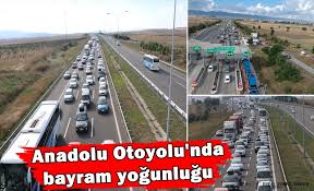 Anadolu Otoyolu'nda bayram yoğunluğu (Kilometrelerce kuyruk)