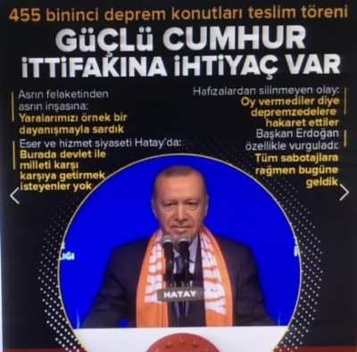 Asrın inşasında 455 bin konut tamam! Başkan Erdoğan: Deprem turistleri yok biz buradayız