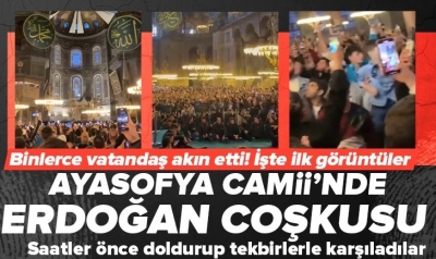 Ayasofya Camii'nde Akşam Namazı! Başkan Erdoğan fethin sembolünde eda etti