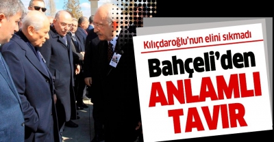 Bahçeli'den anlamlı tavır! Şehit cenazesinde Kılıçdaroğlu'nun elini sıkmadı..