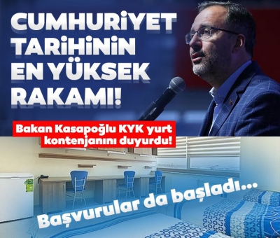  Bakan Kasapoğlu 'Bir devrim' diyerek KYK yurt kontenjanını duyurdu! Başvurular başladı, KYK ücreti ne kadar olacak? 