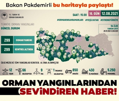 Bakan Pakdemirli müjdeli haberi duyurdu: Tüm orman yangınları kontrol altına alındı 