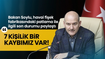 Bakan Soylu'dan havai fişek fabrikasındaki patlama ile ilgili önemli açıklama