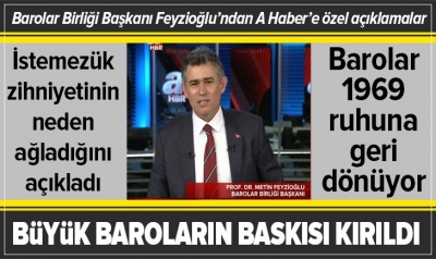 Barolar Birliği Başkanı Feyzioğlu’ndan çoklu baro açıklaması: Büyük baroların baskısı kırıldı..